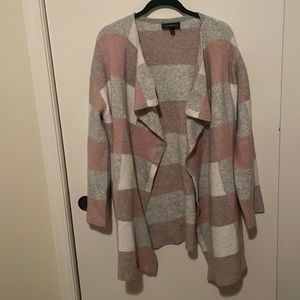 Lane Bryant: Waterfall Open Cardigan Light Grey, Light Pink, Off White (14/16)